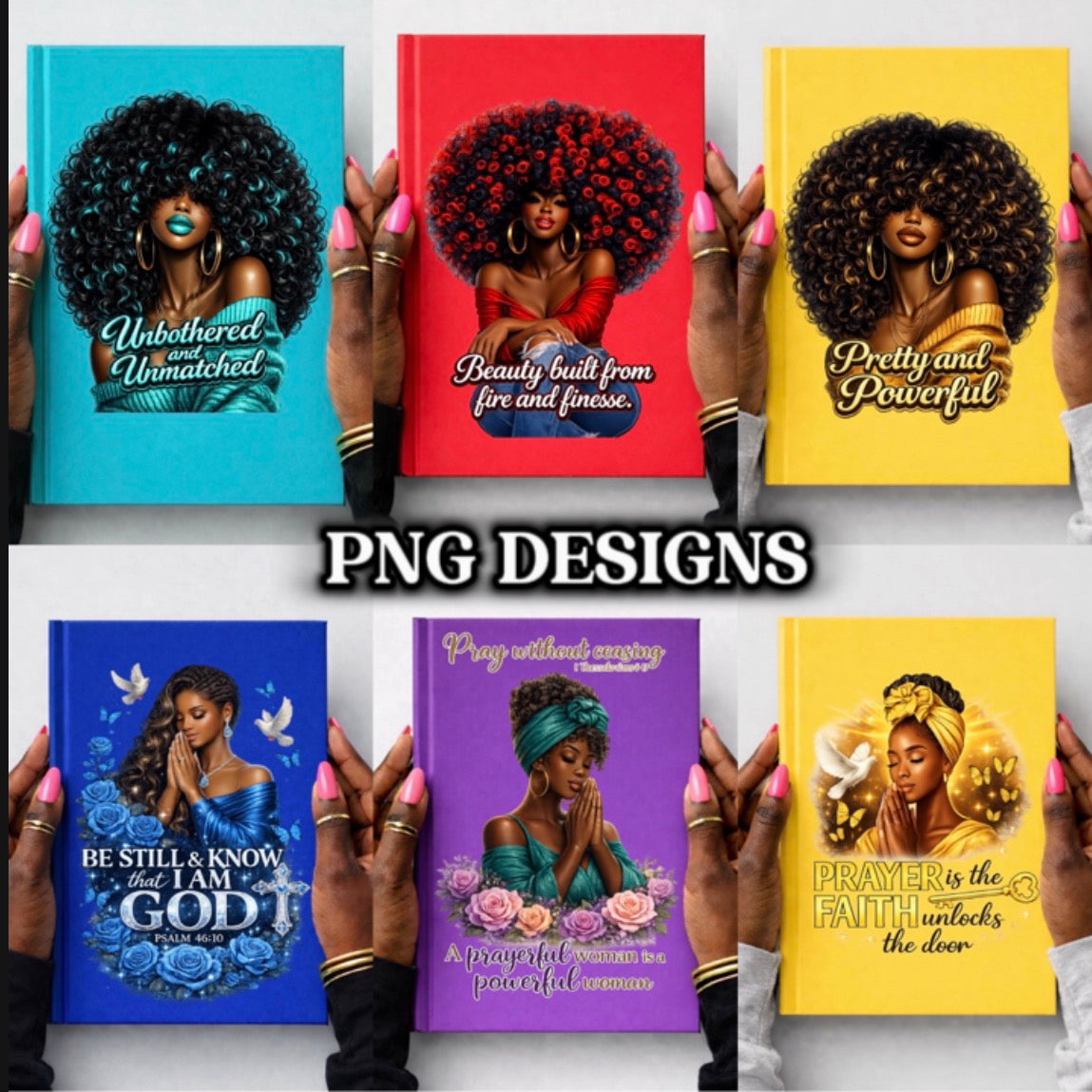 THE FAITH & FEMININE MELANIN POWER BUNDLE (7 pc png design bundle)