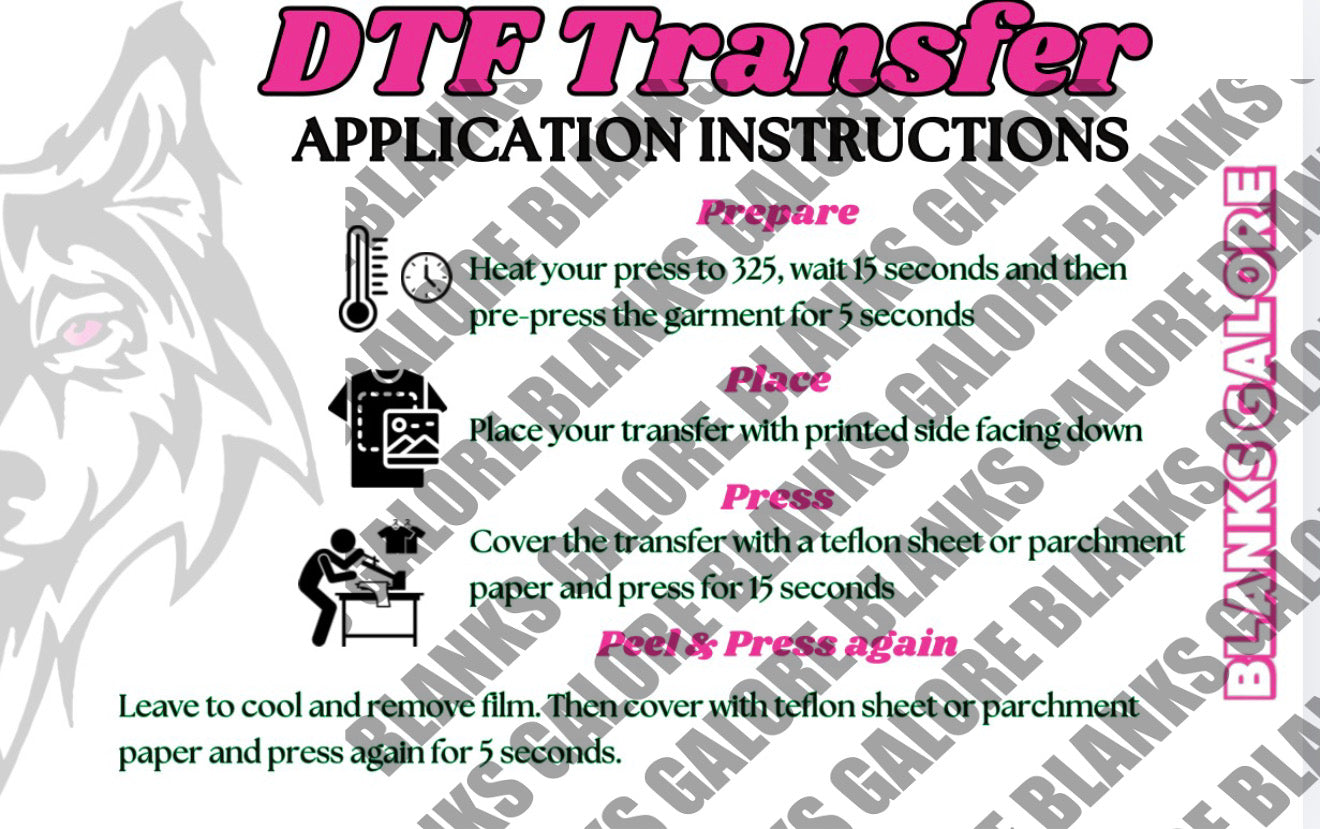 Editable DTF Pressing Instructions Template