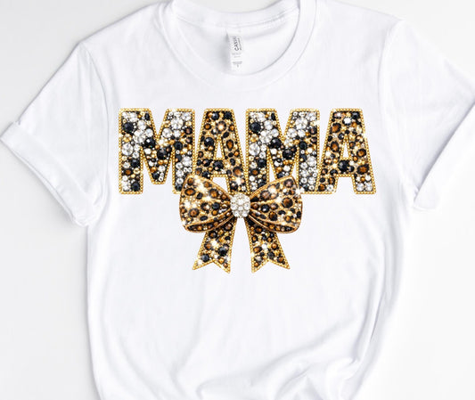 MAMA GOLD BOW/ 10” DTF TRANSFER