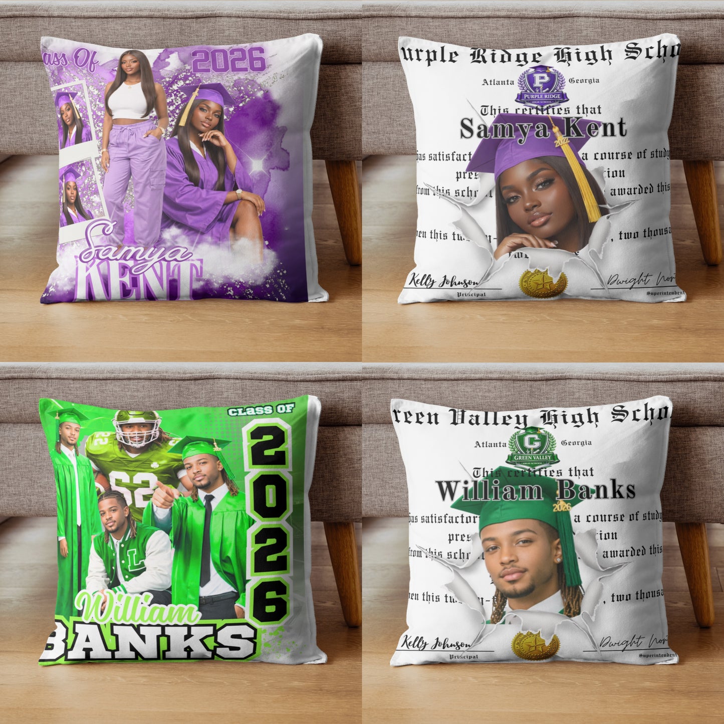 Graduation Editable Design Kit/ NEW (80 pc) (All 4 colors PURPLE, BLUE, GREEN, PINK)