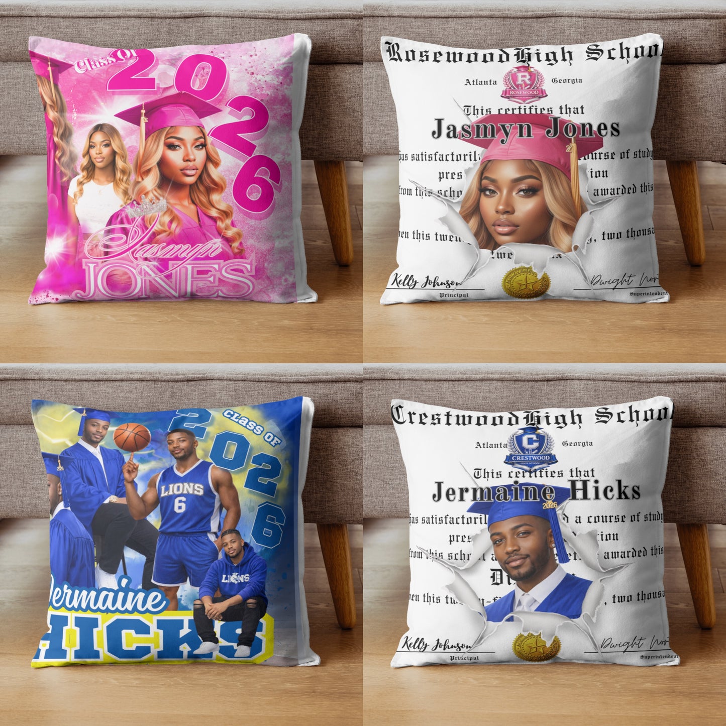 Graduation Editable Design Kit/ NEW (80 pc) (All 4 colors PURPLE, BLUE, GREEN, PINK)