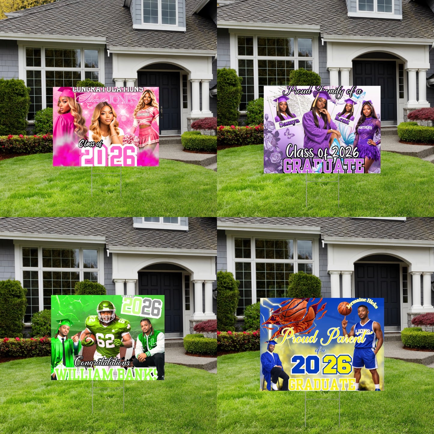 Graduation Editable Design Kit/ NEW (80 pc) (All 4 colors PURPLE, BLUE, GREEN, PINK)