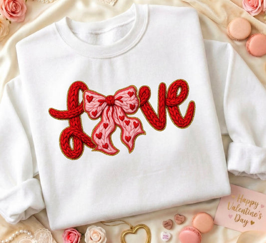 LOVE WITH BOW/10'' DTF TRANSFER