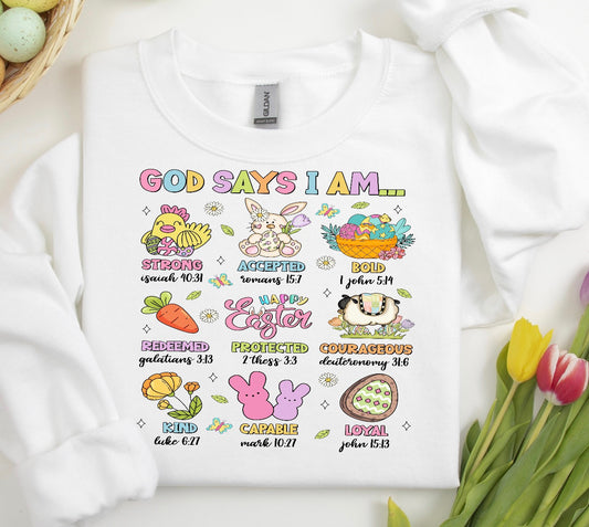 GOD SAYS I AM EASTER/ 10” DTF TRANSFER