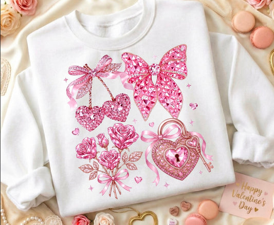 PINK LOCK HEART/ 10” DTF TRANSFER