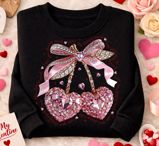PINK DIAMOND CHEERY HEART/ 10” DTF TRANSFER