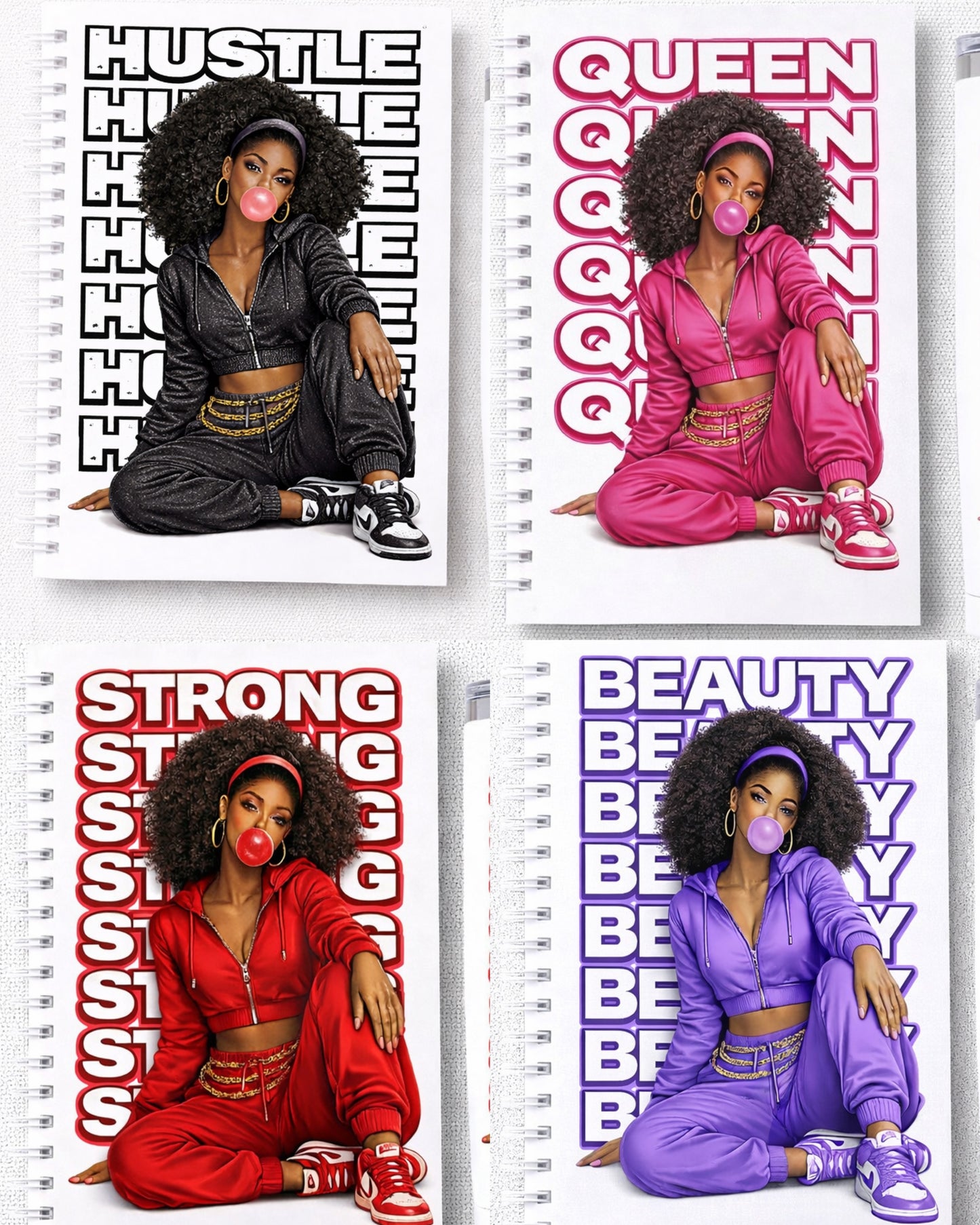 MELANIN BUBBLE GUM BEAUTIES (png designs)